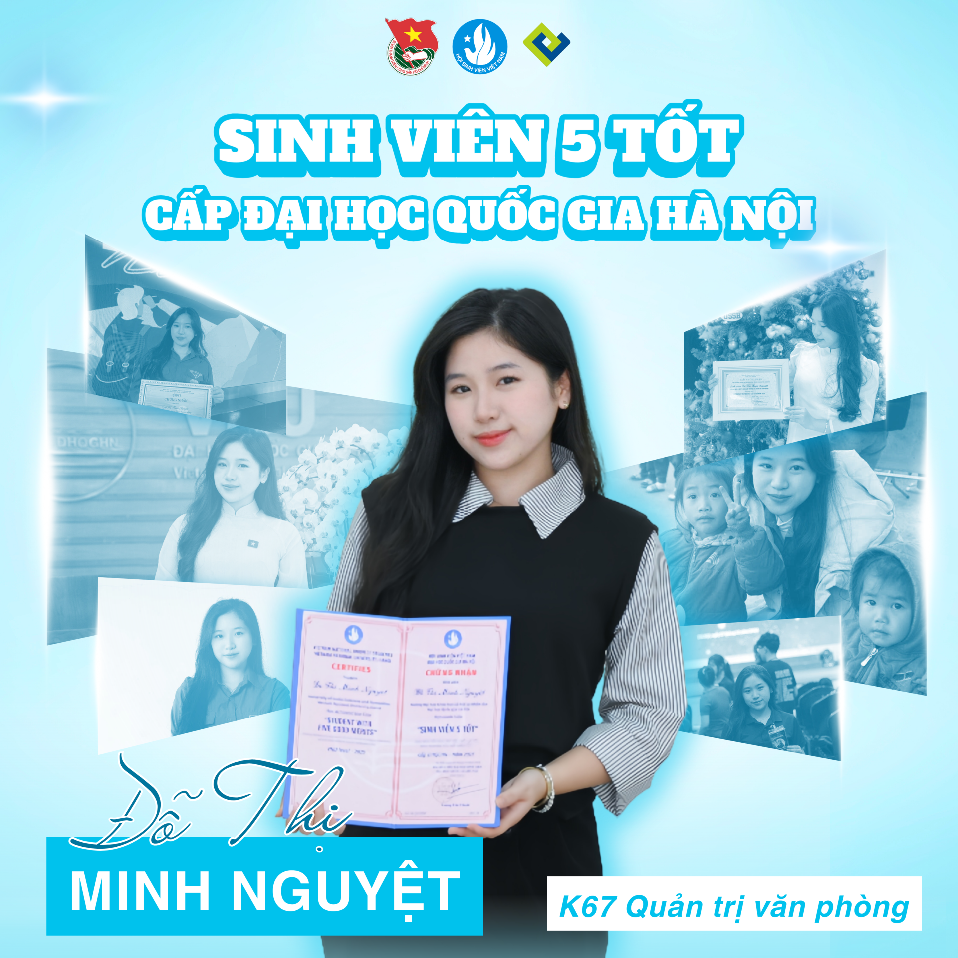 VINH DANH TẤM GƯƠNG SINH VIÊN 5 TỐT CẤP ĐẠI HỌC QUỐC GIA HÀ NỘI - ĐỖ THỊ MINH NGUYỆT
